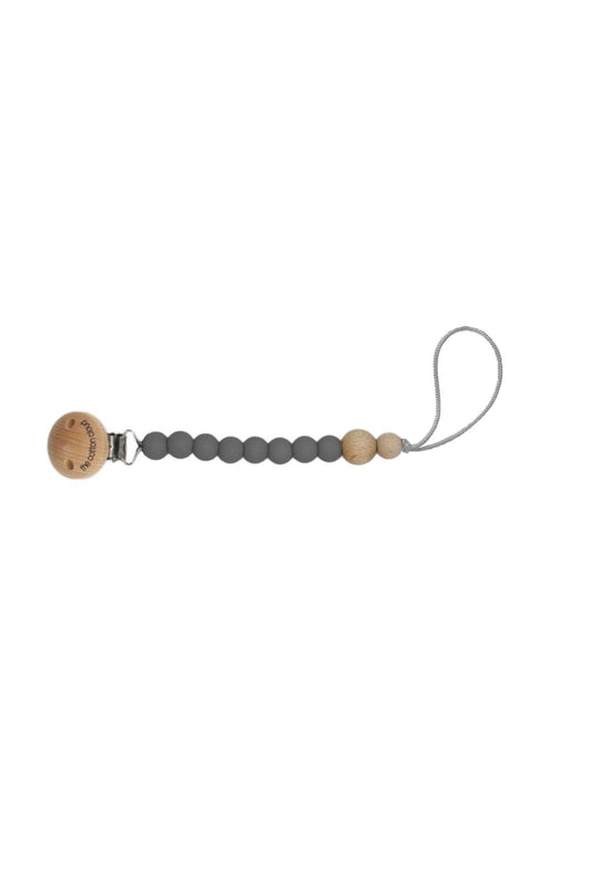 Silicone Round Pacifier Clip Charcoal