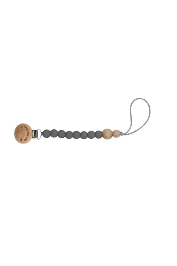 Silicone Round Pacifier Clip Charcoal