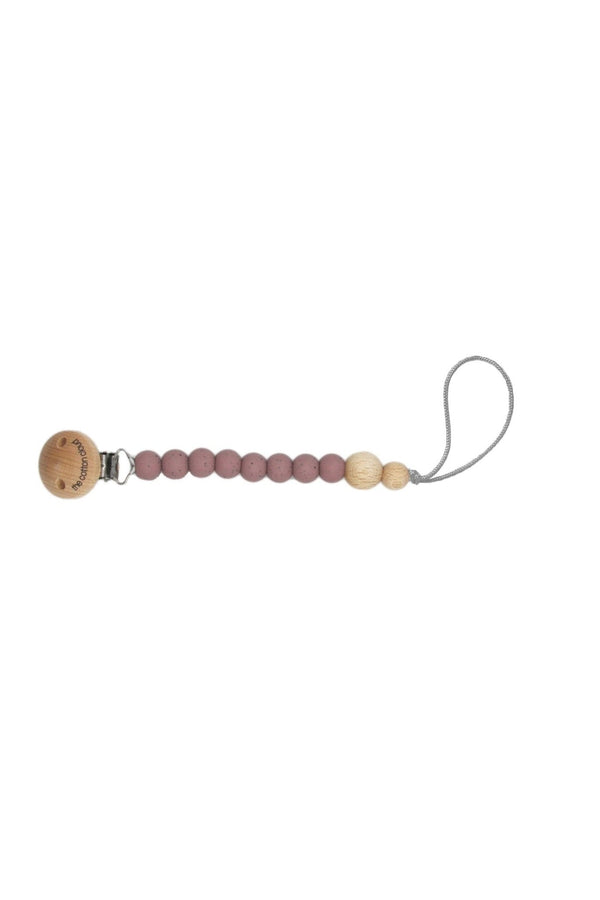 Silicone Round Pacifier Chain Dusty Mauve
