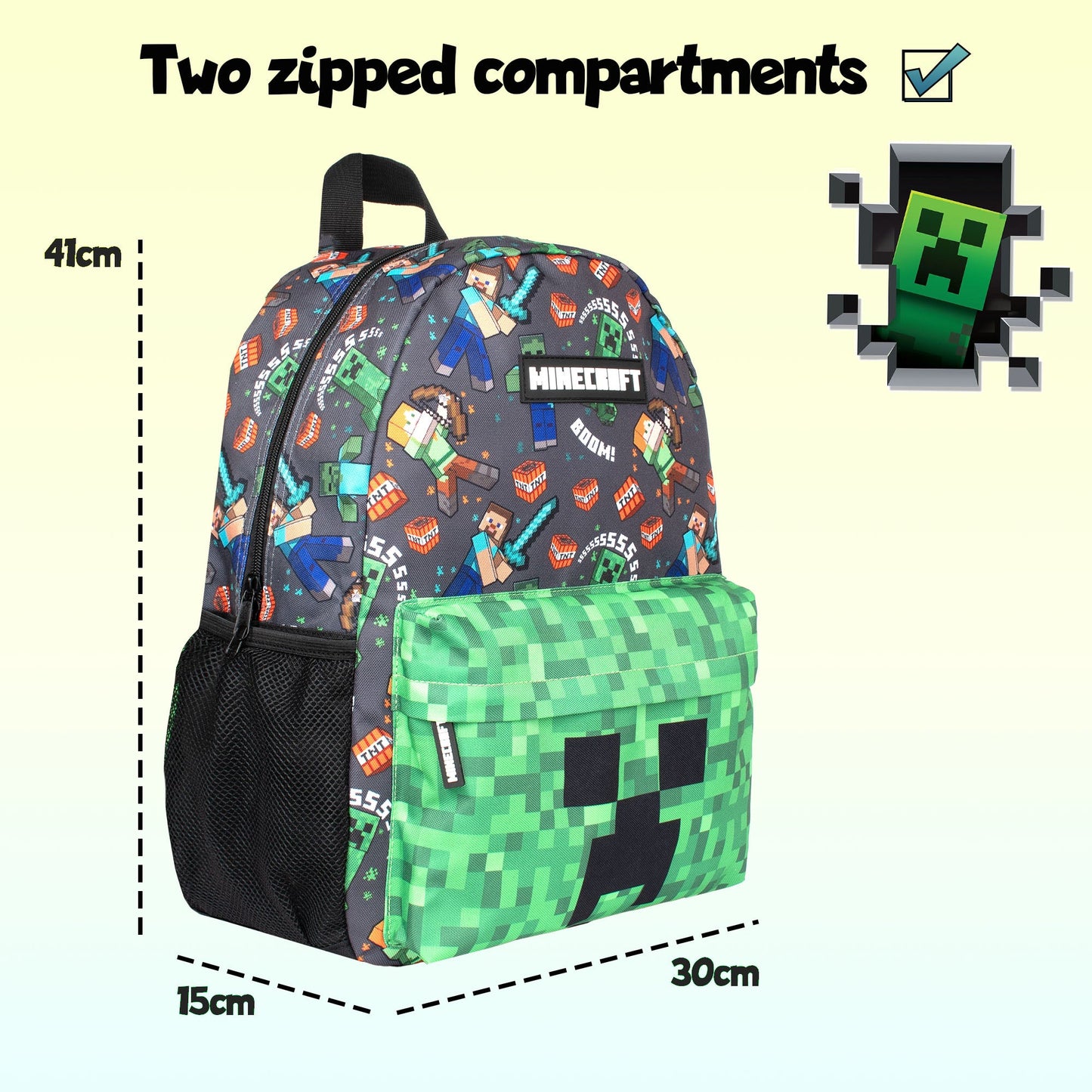Grand scolaire enfant Sac à dos – Minecraft