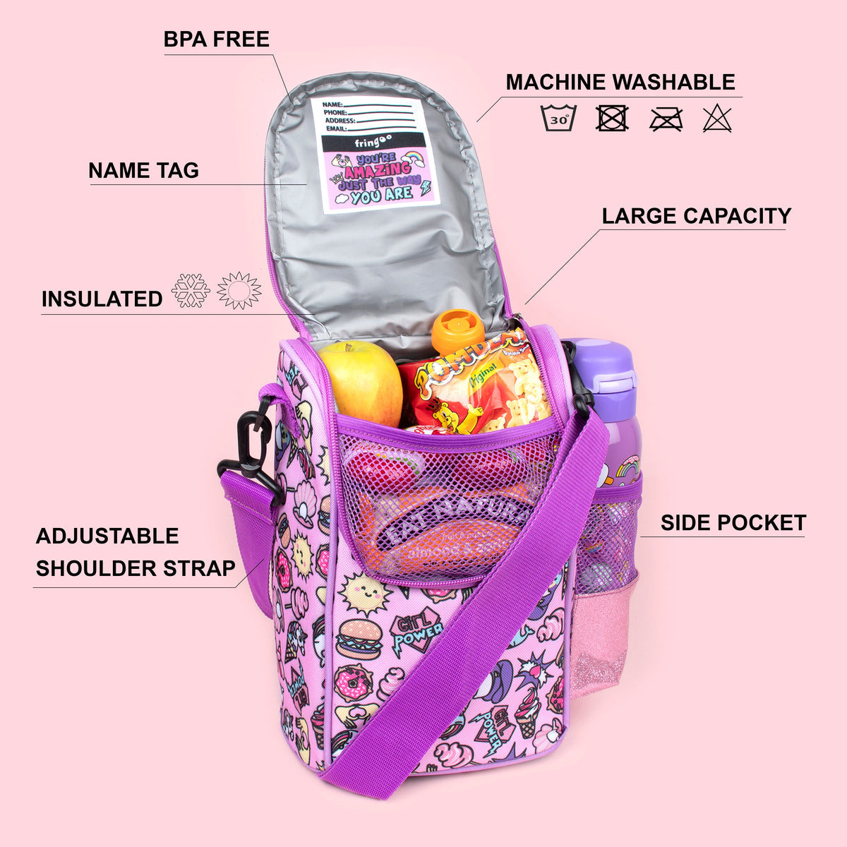 Sac repas avec bandoulière – Strap Lunch Bags – Girls Rule