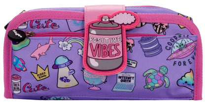 Silicone Patch Positive Vibes Pencil Case