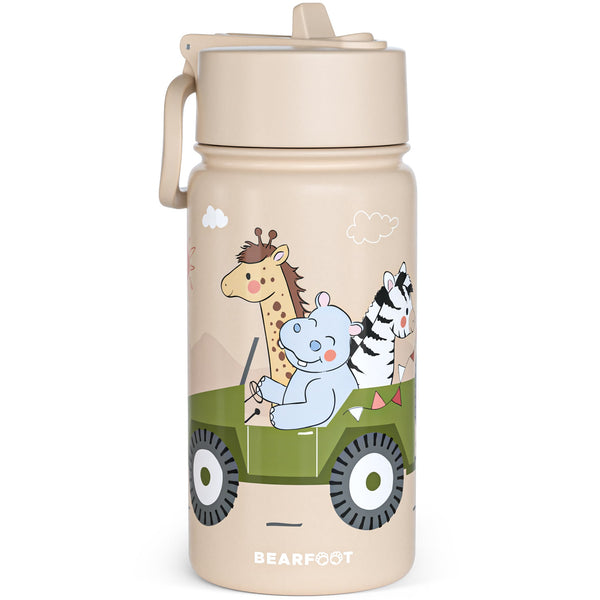 Thermo Kids' Stainless Steel Water Bottle - Safari Brown