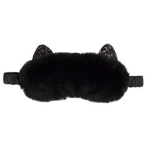 Masque de sommeil peluche – chat noir