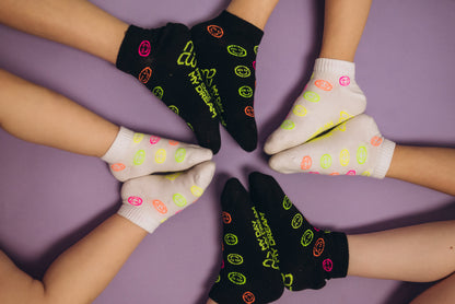 Sneaker smileys white (3-pack)