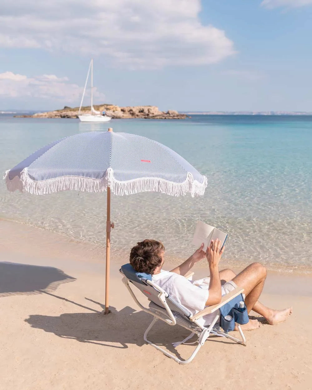 Blue outdoor parasol - MARION