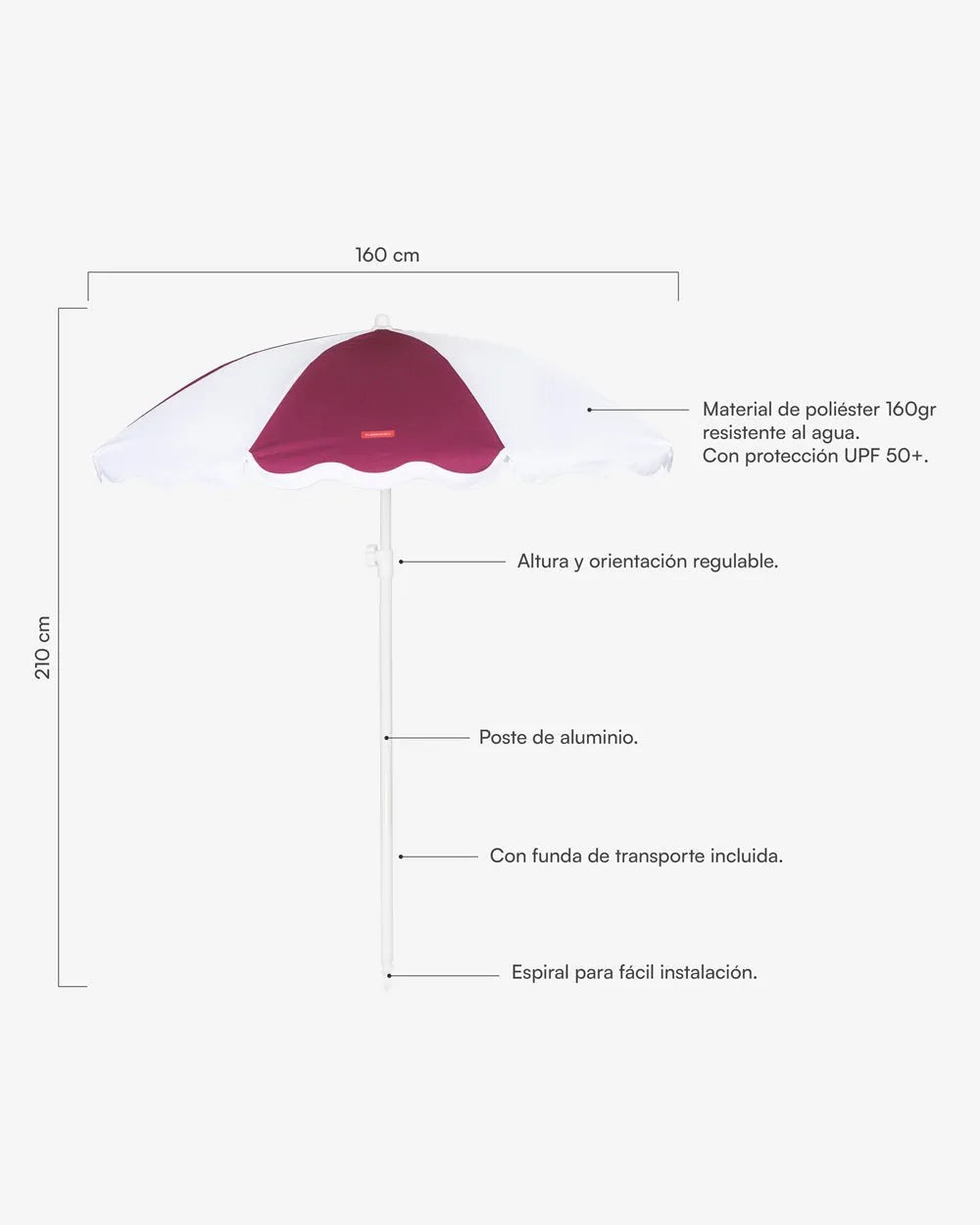 Garnet outdoor parasol - DANIA