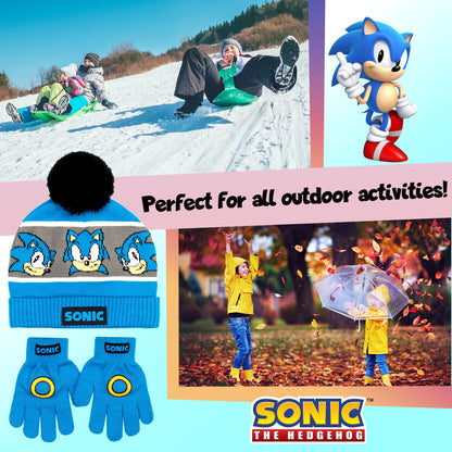 Sonic THE HEDGEHOG Winter Hat & Gloves Set garçon