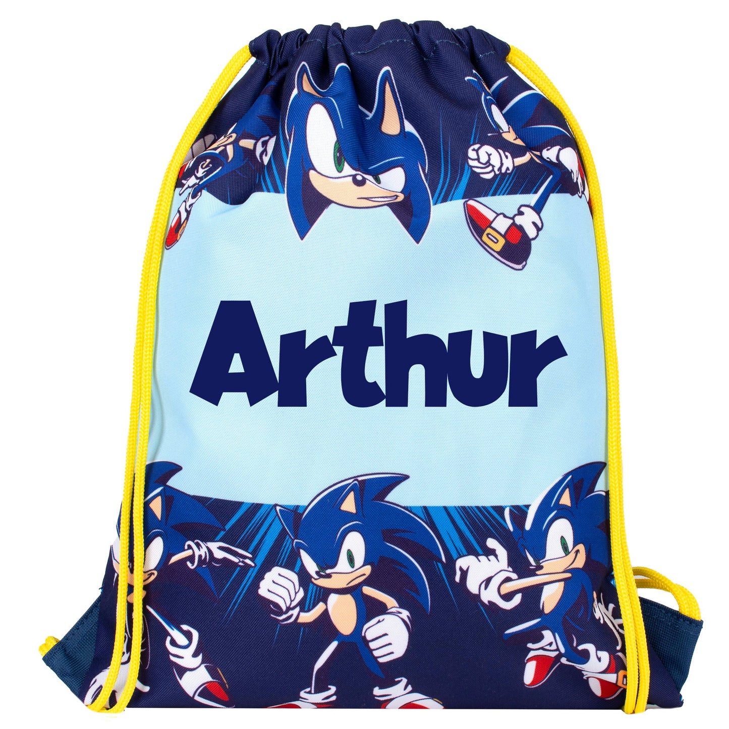 Official Sonic the Hedgehog PE Sac à cordon, with your child's full name.