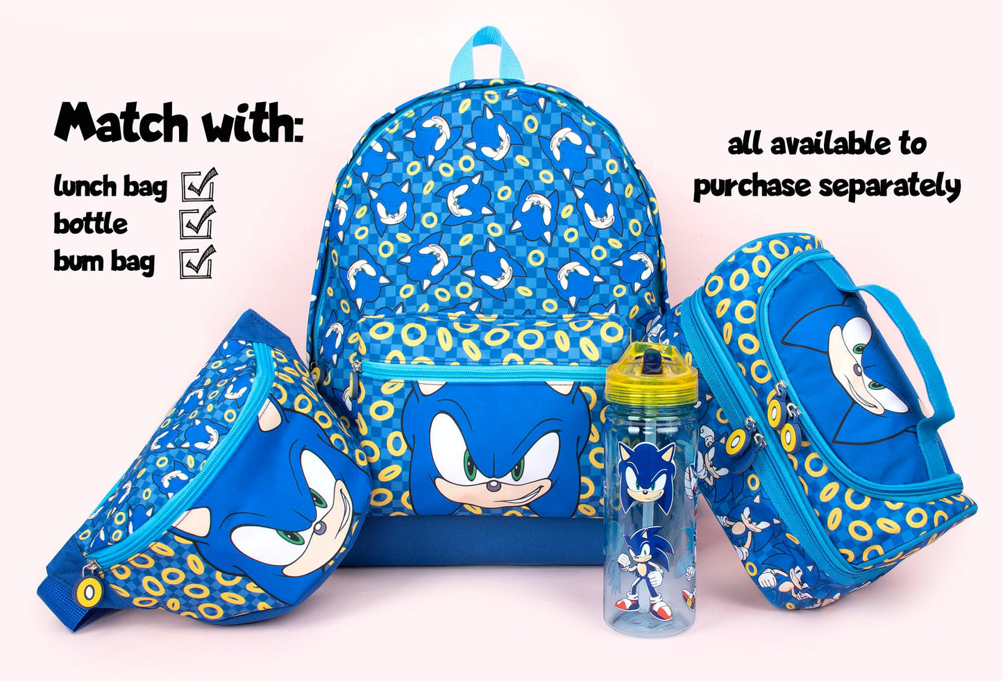 Personalized Sonic the Hedgehog Kids Backpack — Official School Bag with Your Child's Name