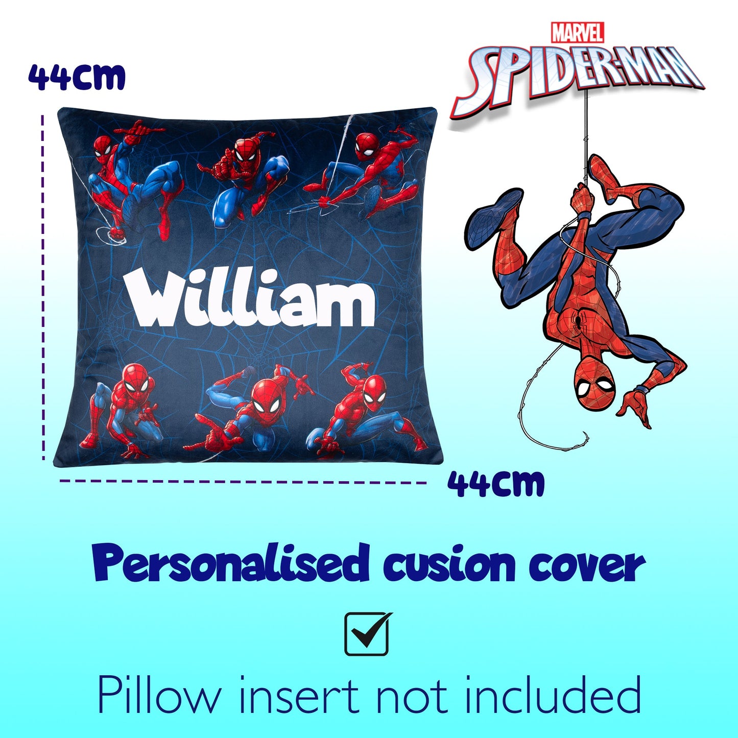 Marvel Spider-Man Coussin Cover 44 x 44 cm Super Soft Pillow Case garçon Bedroom Home Décor Gift garçon