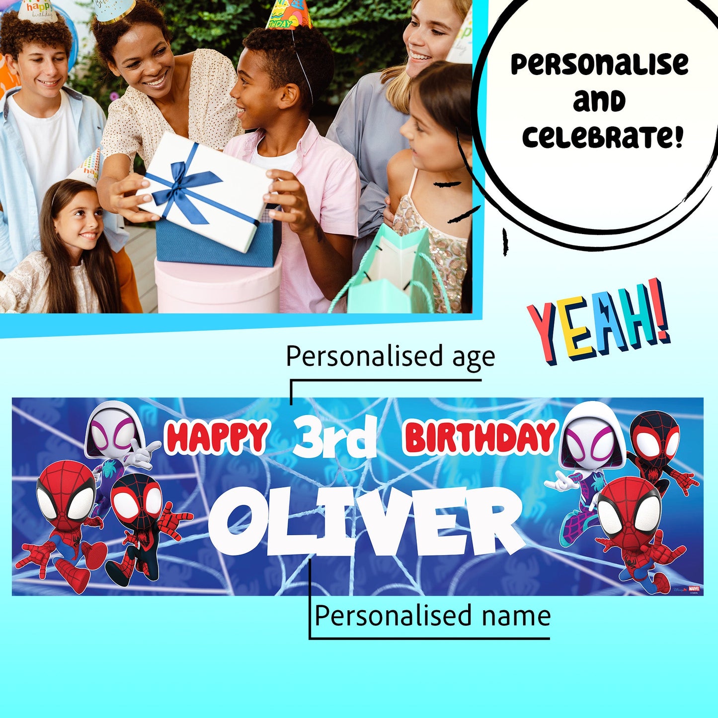 Marvel Spidey Personalized Birthday Banner