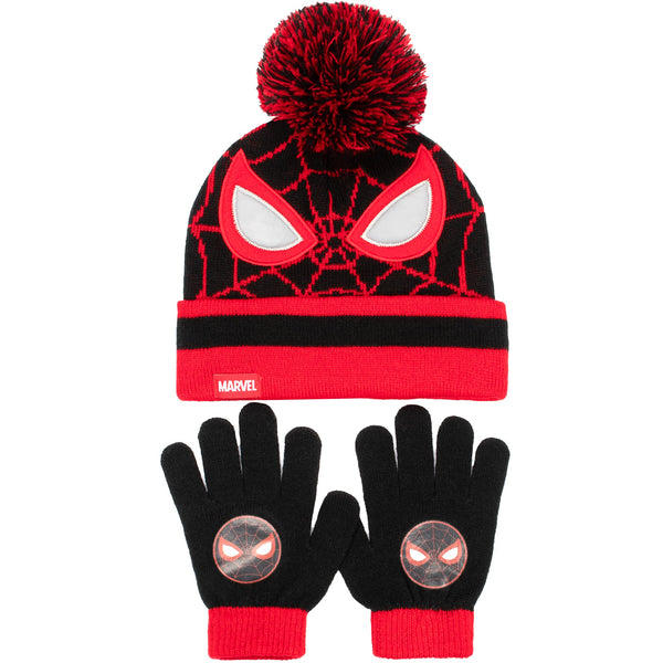 Marvel Spider-Man Winter Hat & Gloves Set for Boys