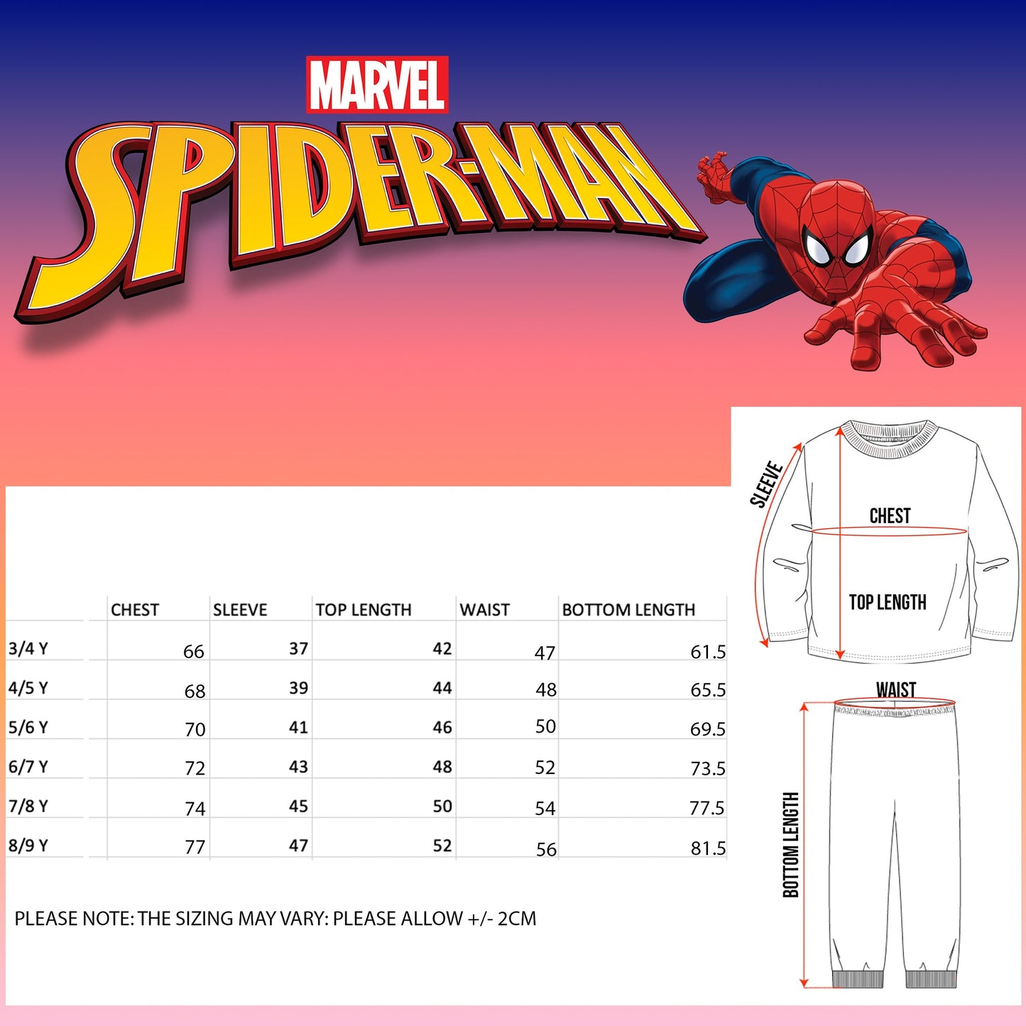 Marvel Spiderman Christmas Personalised Pyjamas - Dark Blue