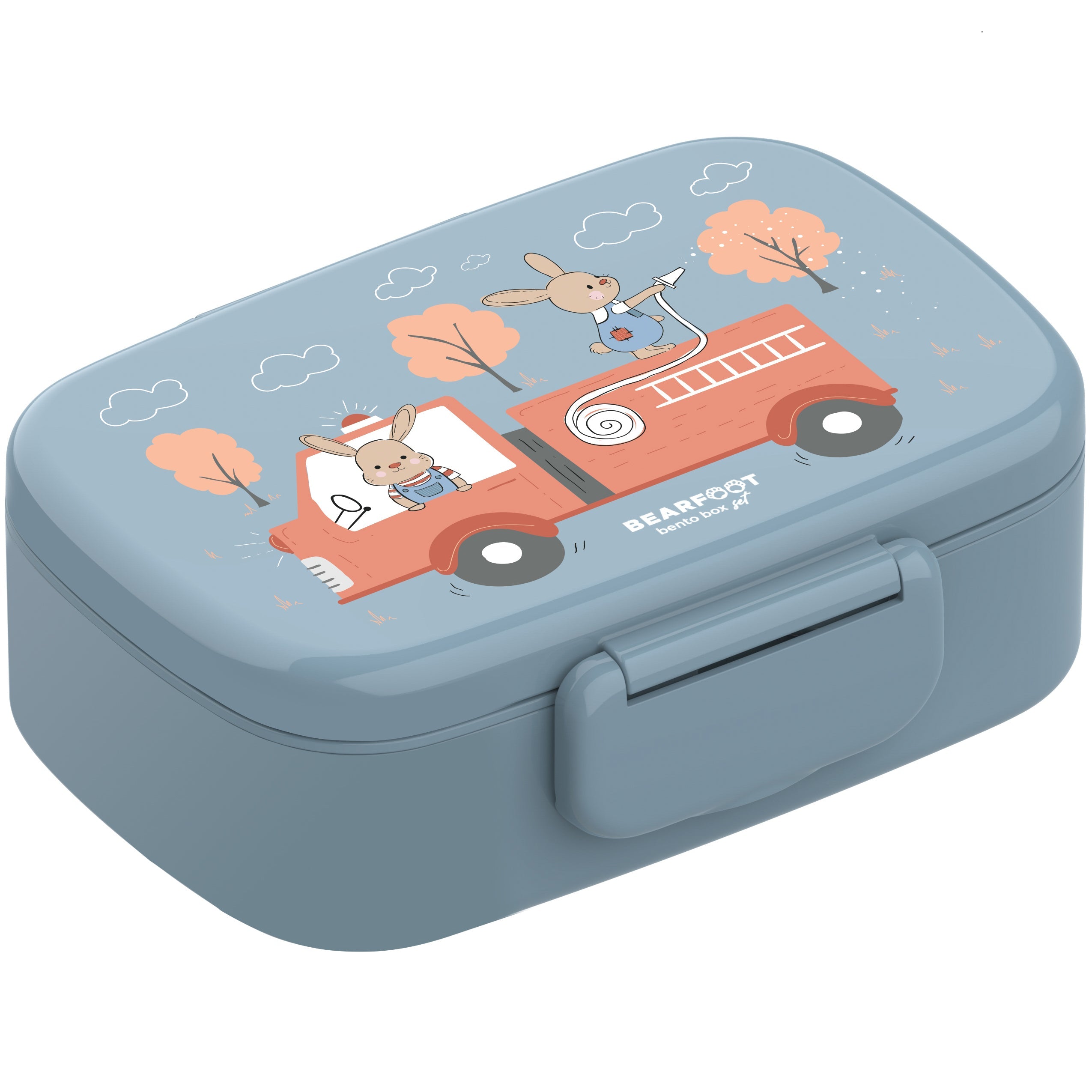 Kids' Lunch Box with Compartments, Lightweight & Leak-Proof - Fire Truck