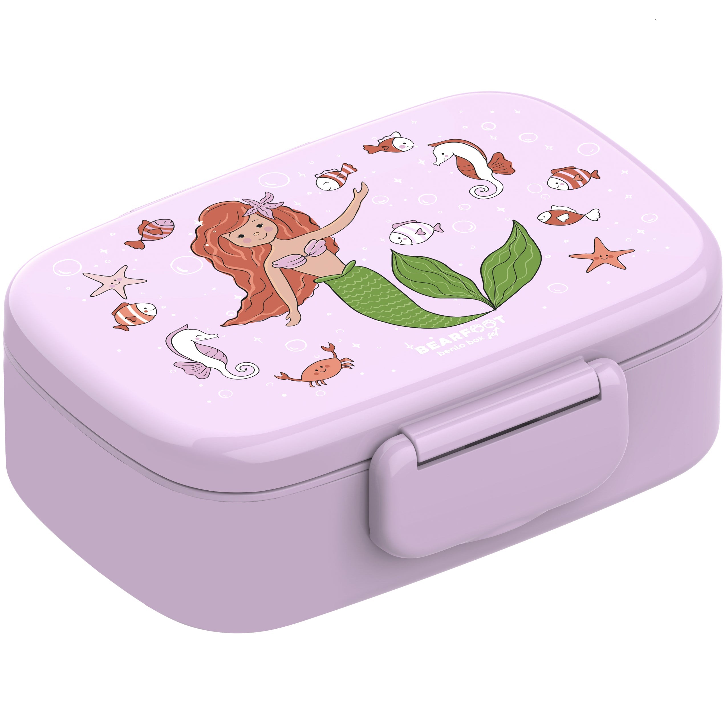 Bento Box for Kids with Compartments, Lightweight & Leak-Proof - Mermaid