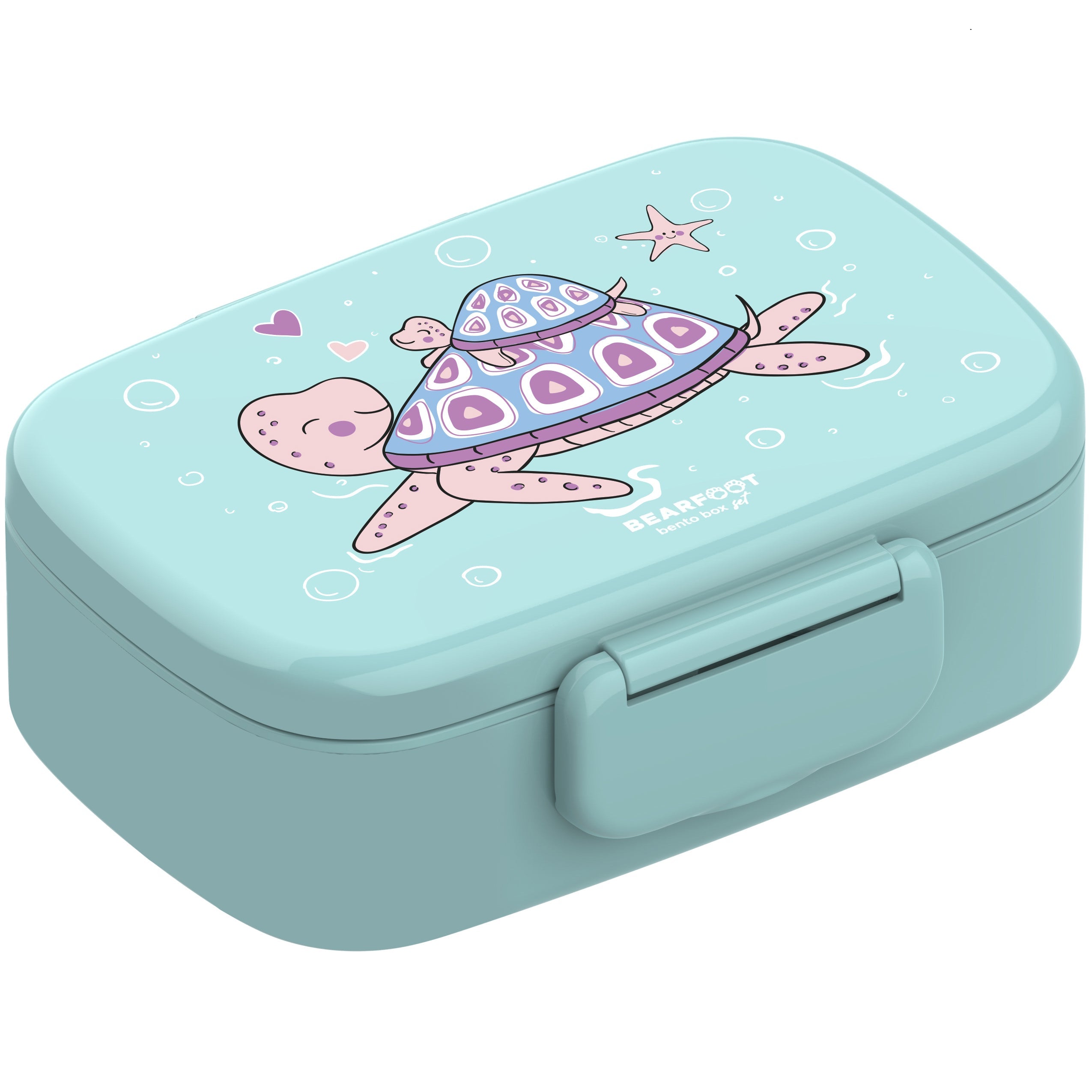 Children's Lunchbox with Compartments, Lightweight & Leakproof - Turtle