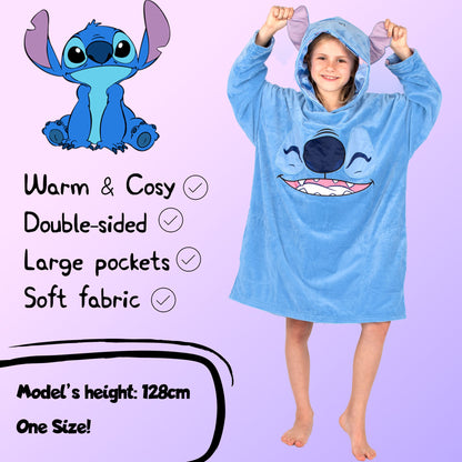Disney Stitch Oversized Sweat à capuche Couverture -bleu