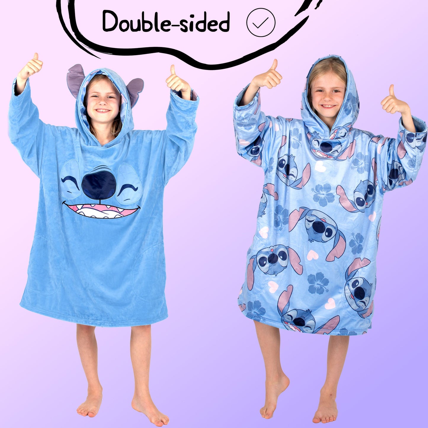 Disney Stitch Oversized Sweat à capuche Couverture -bleu