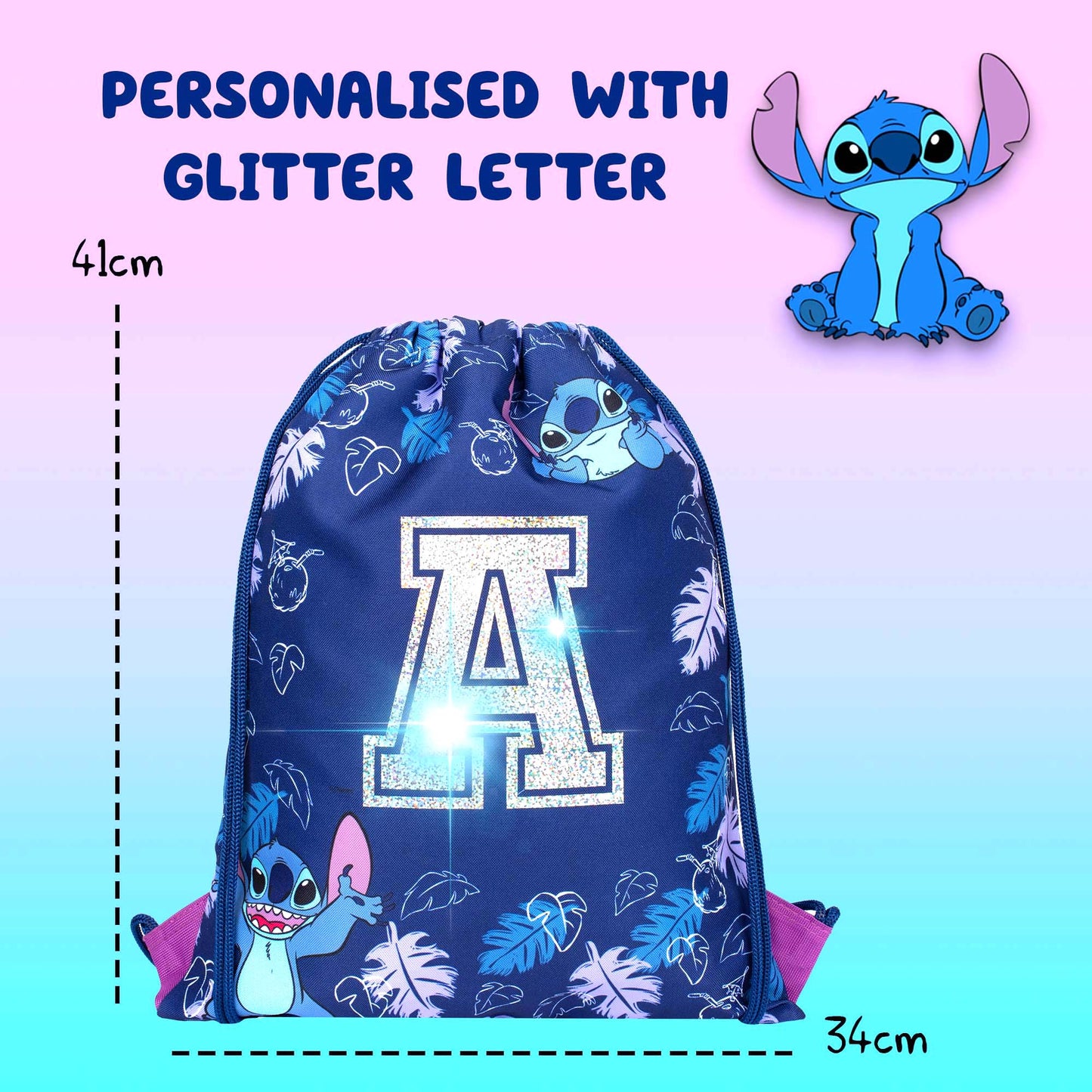 Personalized Drawstring Bags - Stitch