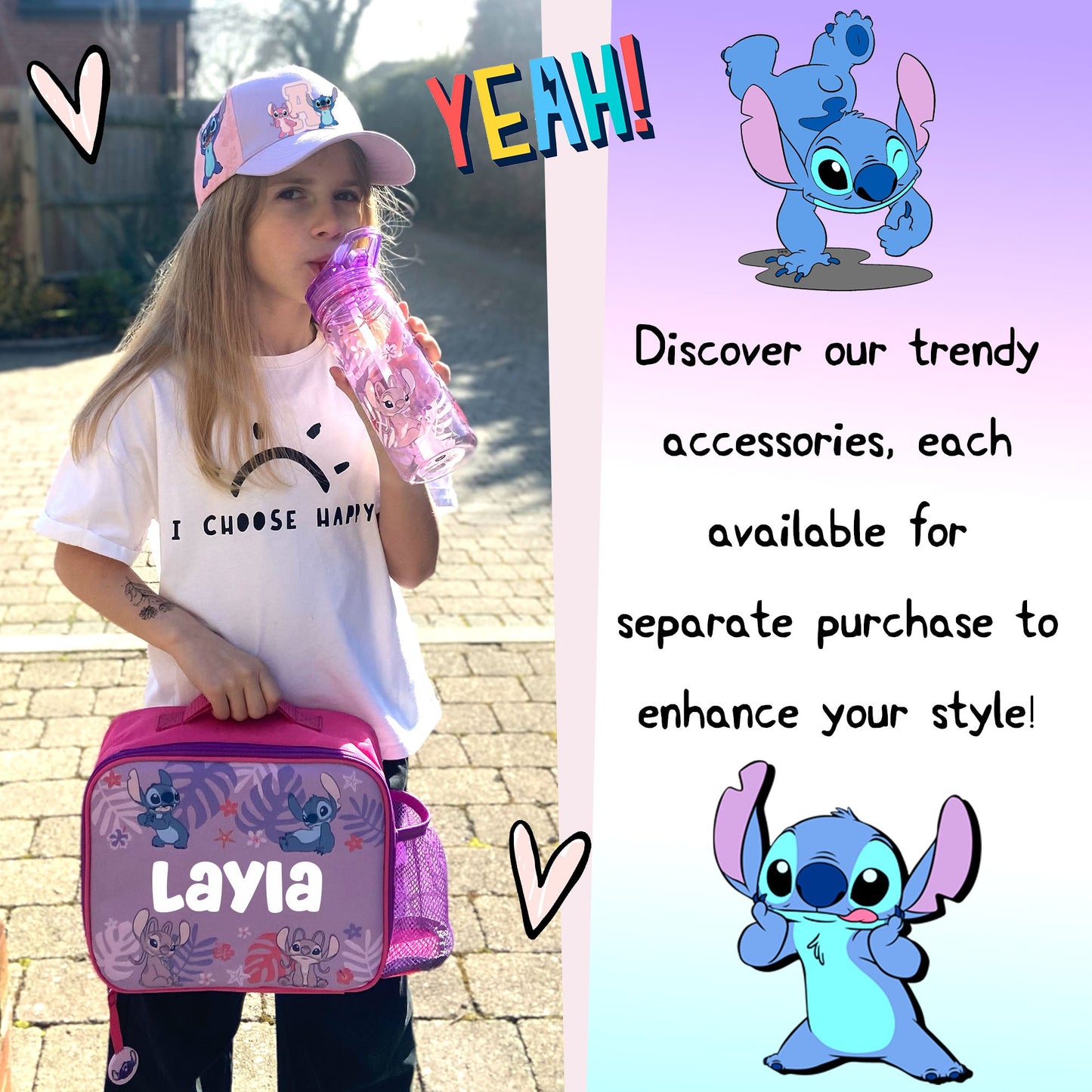 Personalized Lunch Bag - Stitch and Angel