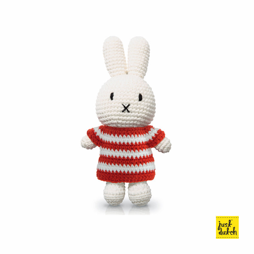 Peluche Miffy - Robe Stripes Rouge