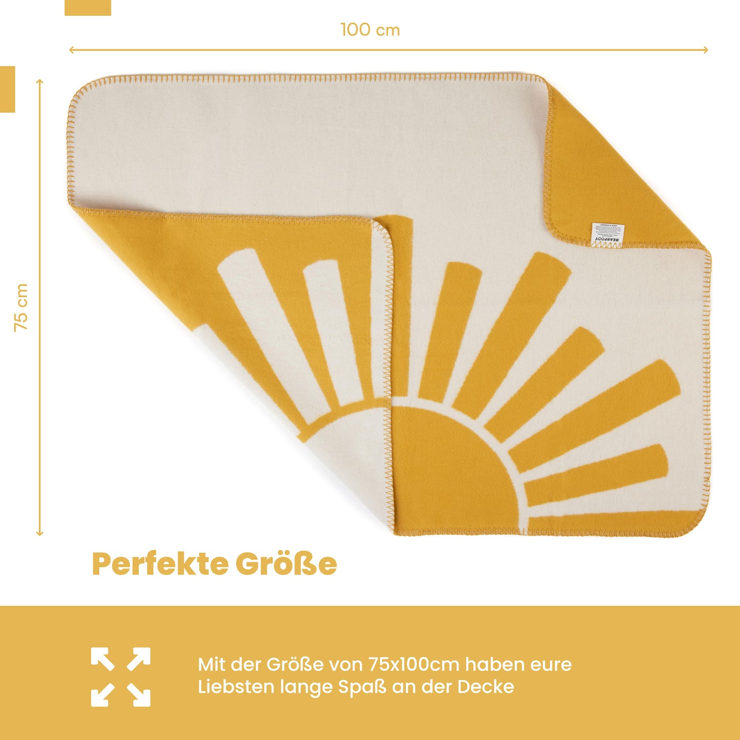 Babydecke Bio Baumwolle, Made in Germany, Sonne-gelb