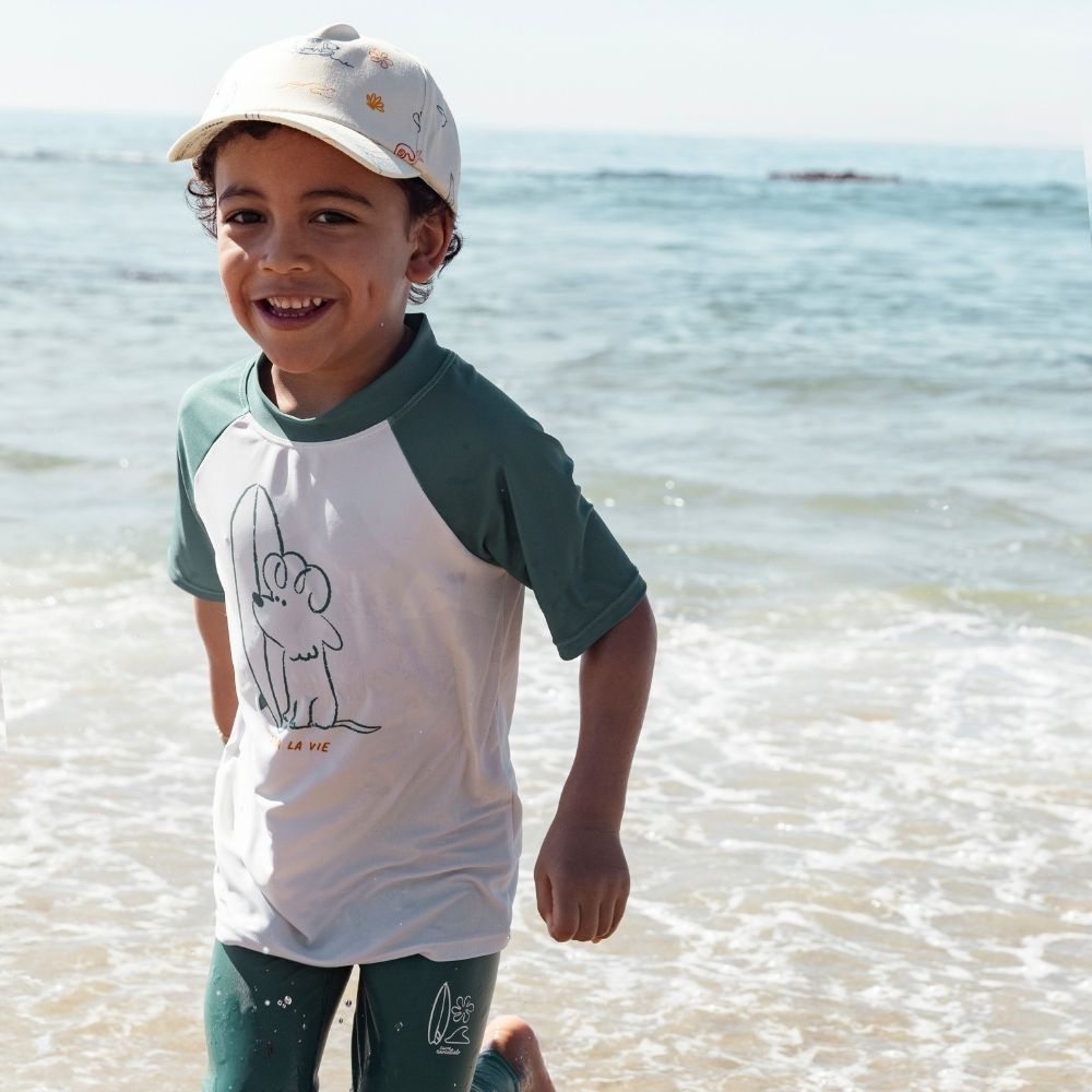 Short-Sleeved Swim T-Shirt - Green - Surfer
