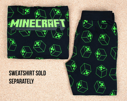 Minecraft Joggers - Black & Green Pattern