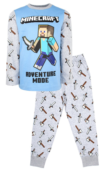 Minecraft Pajamas - Blue & Grey