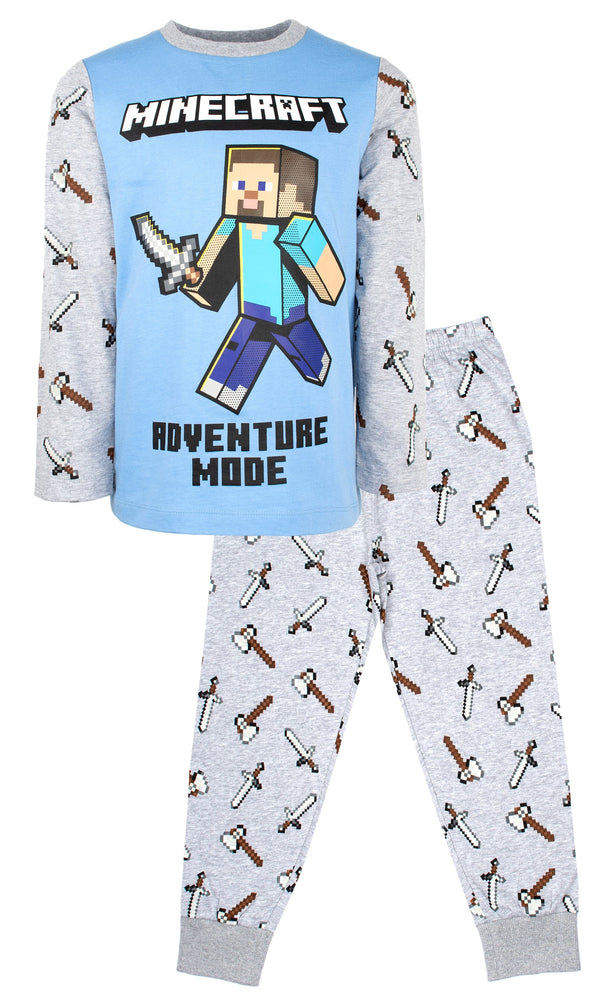 Minecraft Pajamas - Blue & Grey
