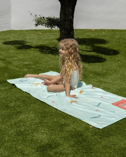 Kids' green beach towel - ALAN