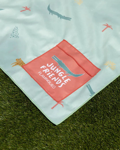 Kids' green beach towel - ALAN