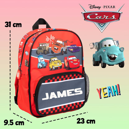 Disney Cars Sac à dos enfant personnalisé Flash McQueen Rouge