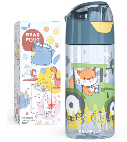 Kids' water bottle, lightweight - Tractor Fox