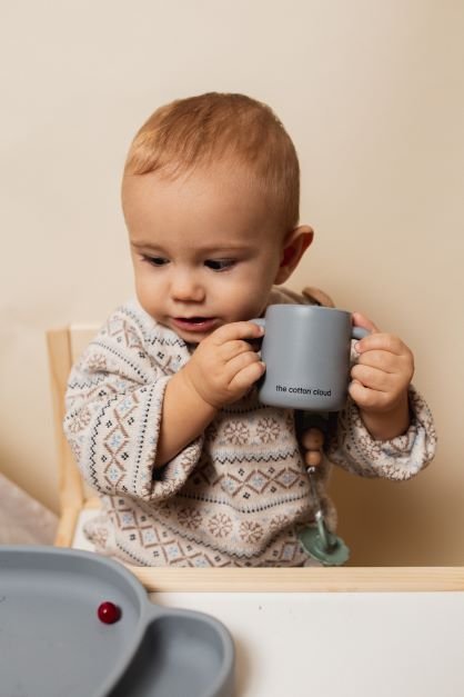 Silicone Sippy Cup Smokey Blue
