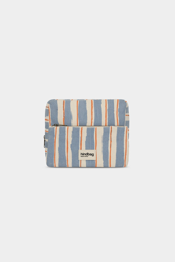 Alix XL Wash Bag Orange and Blue Stripes