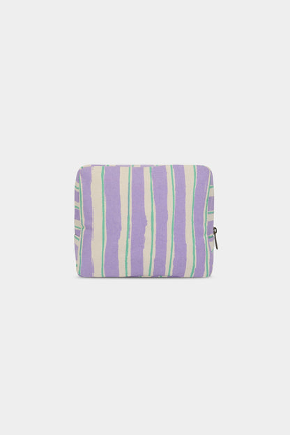 Trousse de toilette XL Alix Rayures Vert et Parme