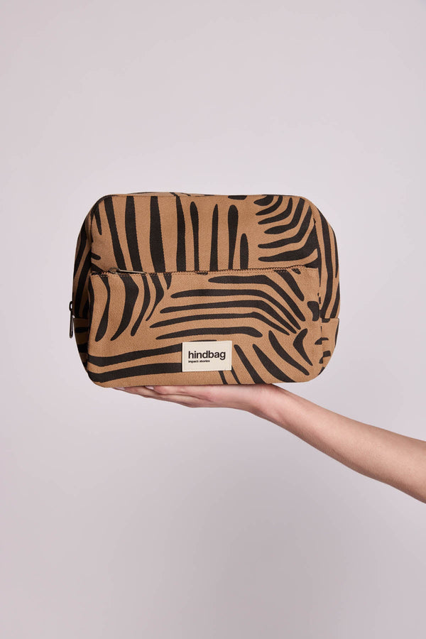Alix XL Toiletries Bag Cinnamon Zebra