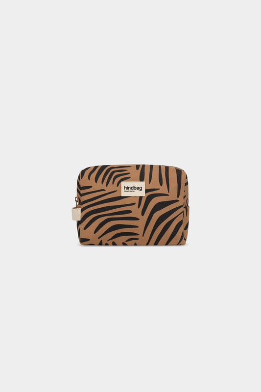 Trousse de toilette Léon Zèbre cannelle
