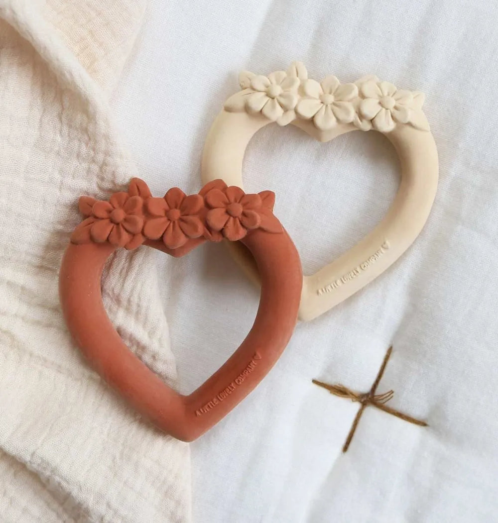 Terracotta Heart Teething Ring