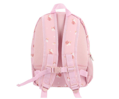 Sac à dos moyen Tutete Magical Unicorn : vue arrière, bretelles rembourrées et clip de poitrine