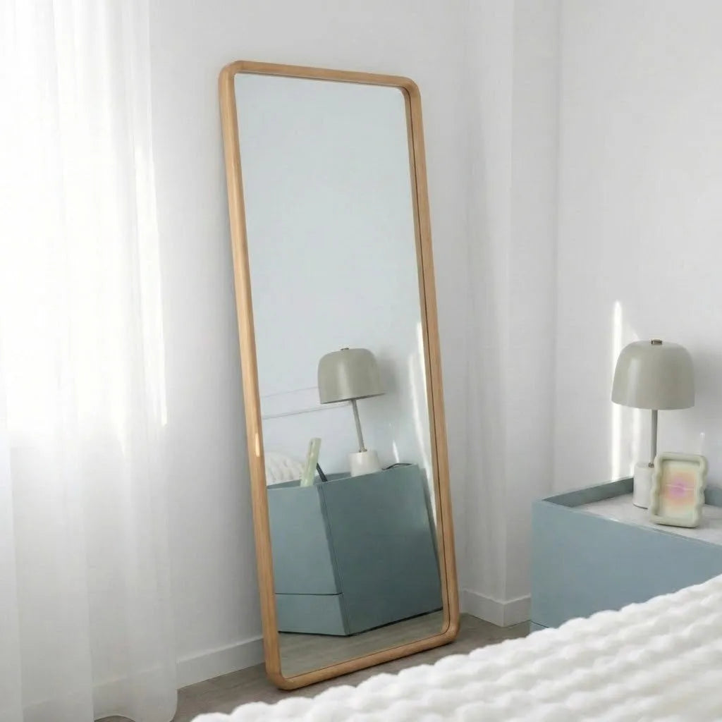 Rectangular wooden wall mirror - CRETA