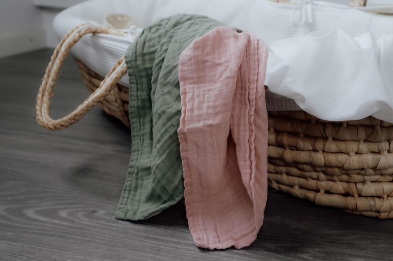 Lot de 2 langes en mousseline de coton bio Poudre - Natruba