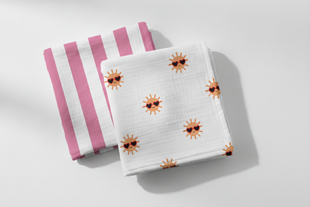<tc>Muslin cloths, set of 2, CLUB SOLEIL</tc>