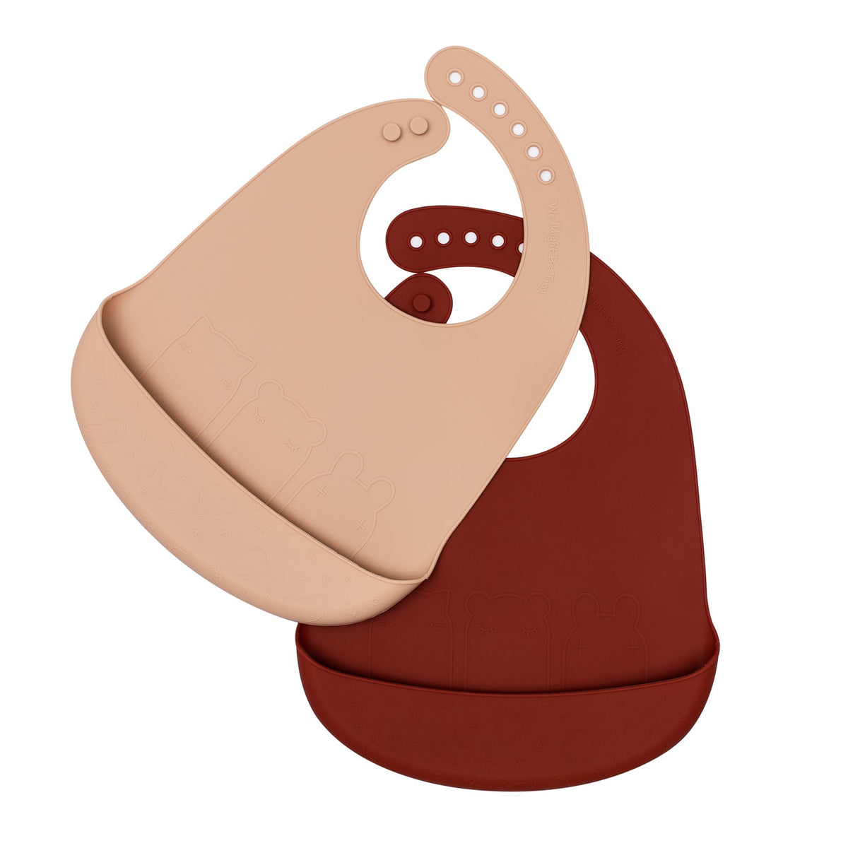 Set van 2 roestbruine en beige slabbetjes 