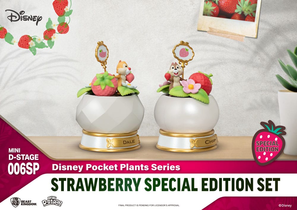 Mini D-Stage Disney Pocket Plants Series Strawberry Special Edition Set - Chip and Dale