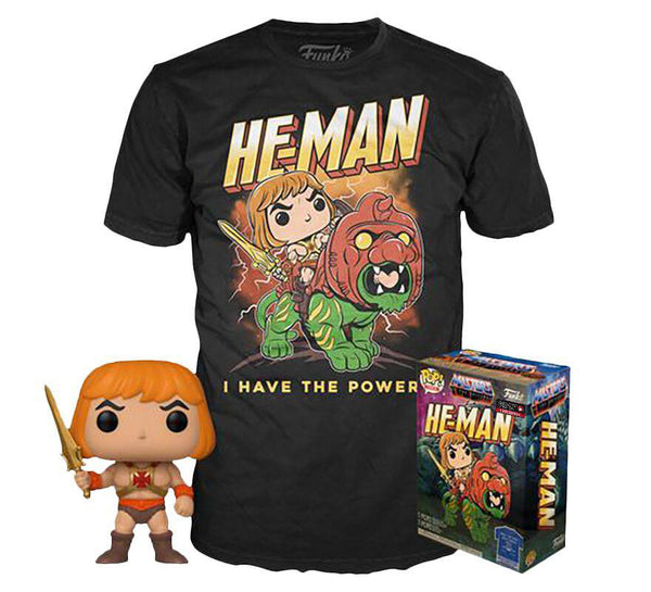 masters of the universe pop tee set figurine et t shirt he man