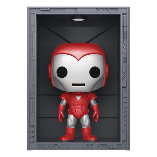 marvel pop deluxe hall of armor iron man model 8 silver centurion px exclusive