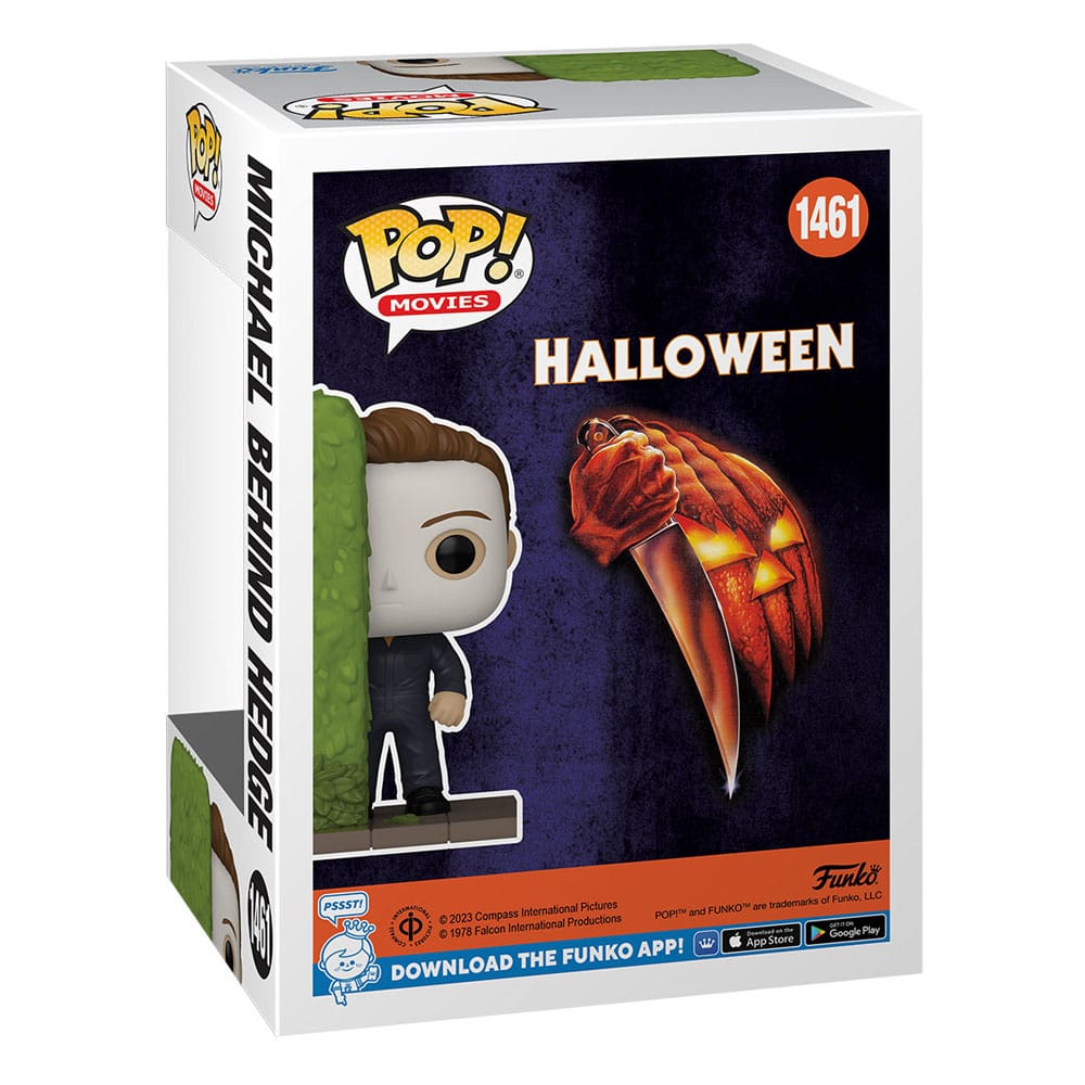 Pop! Michael Myers achter de heg 